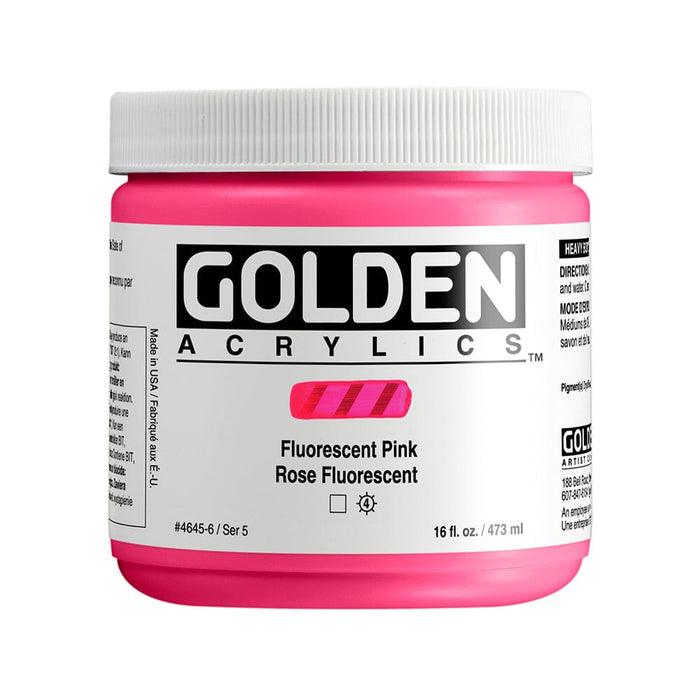 GOLDEN HEAVY BODY GOLDEN 473ml Golden HEAVY BODY Fluorescent Pink Acrylic Paint