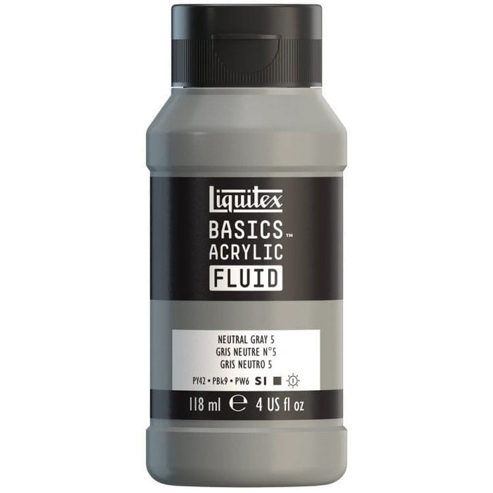 LIQUITEX BASIC FLUID LIQUITEX LQX Basics Acr Fluid 118ml Neutral Grey 5
